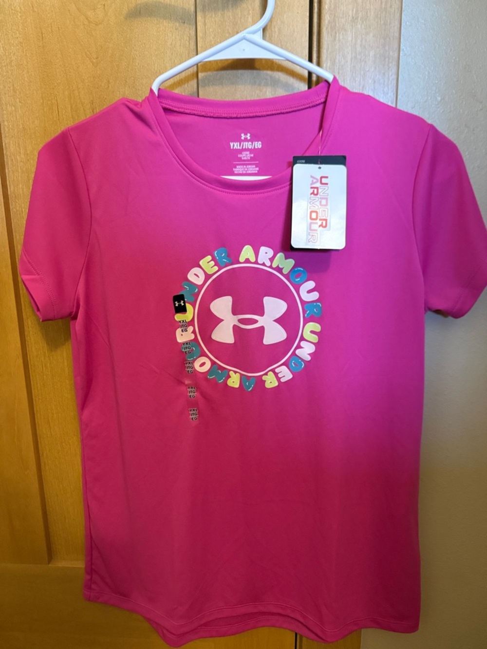 Under Armour Hot Pink Girls' Logo Crew Neck Tee